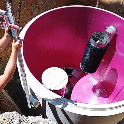 Nivellierung bei einem neuen Ölabscheider